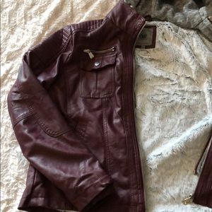 Burgundy leather jacket